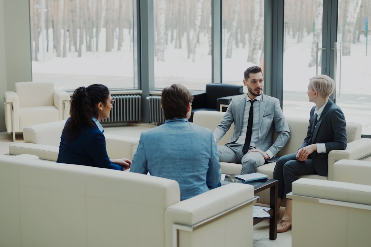 Professional payroll team in a business meeting